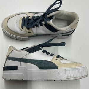 Puma Sneakers Womens 9.5 White Blue Cali Sport Frosted Hike Shoes 380948-02